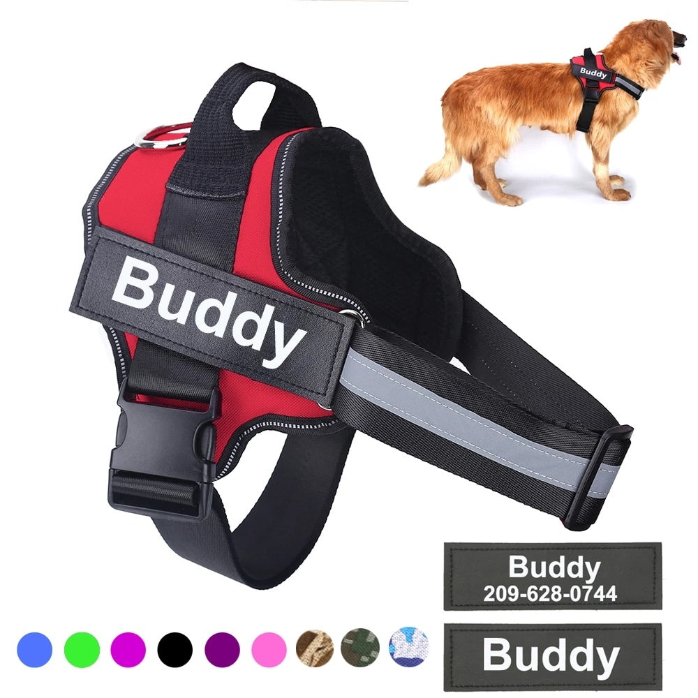 2025 Custom Dog Harness with Name Patch – No-Pull & Breathable